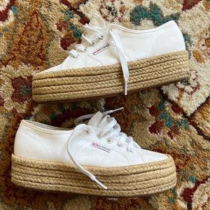 Platform Raffia Superga Espadrilles Jute Canvas